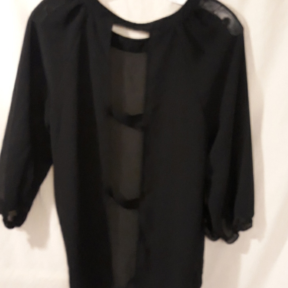 Petticoat Alley- black sheer blouse - Picture 4 of 6